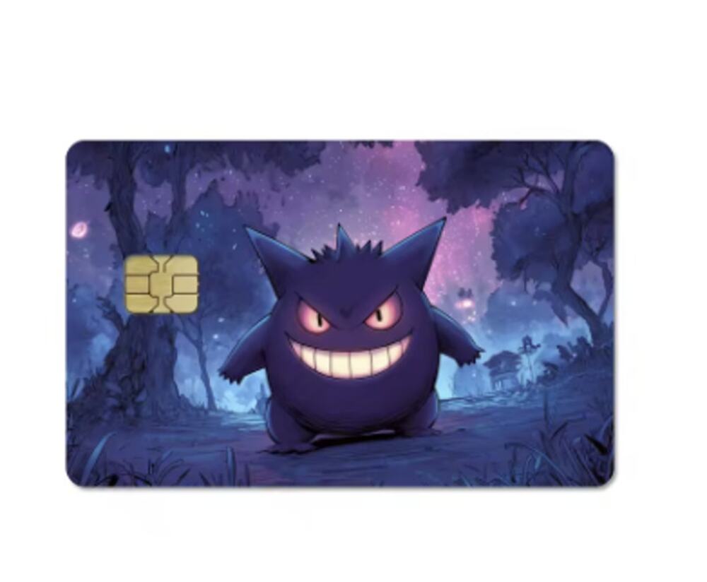 New Gengar Matte Credit Card Skin/Sticker, Space for Small Chip
